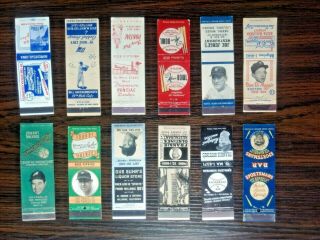 Vintage Baseball Advertising Matchbook Covers