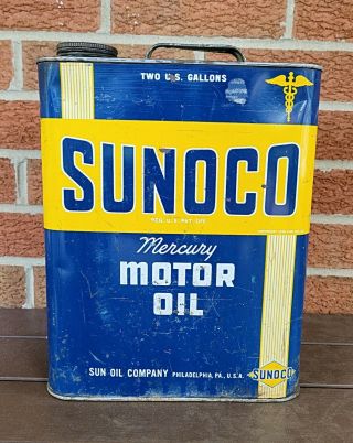 Sunoco 2 Gallon Mercury Motor Oil Can Philadelphia Pa