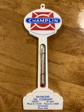 Champlin Gas Oil Station Pole Sign Thermometer Huron De Smet Raymond Sd