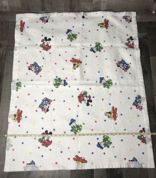 Dundee Disney Babies Crib Blanket Acrylic Polyester Satin Trim Mickey Pluto Vtg 3