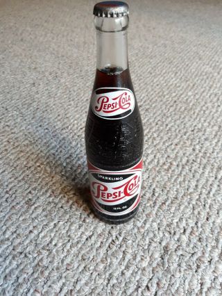 Rare Vintage Full Sparkling 1957 Pepsi Cola 12 Oz Bottle York,  Ny