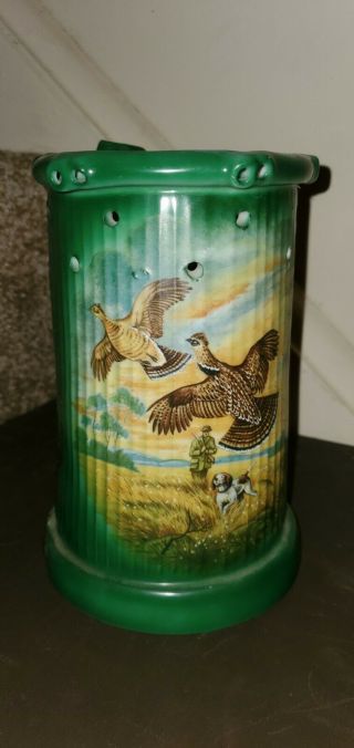 Vintage Rare German Lithophane Puzzle Porcelain Beer Mug Pheasant Hunter Scene