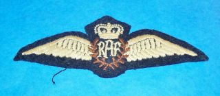 Thick Padded Felt Ww2 British Royal Air Force Pilot Wings Badge