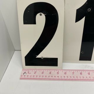 Vintage Gas Station Metal Number Sign Double Sided 2 - 1 - 4 - 7.  5.  5” X 9” 2