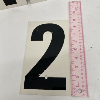 Vintage Gas Station Metal Number Sign Double Sided 2 - 1 - 4 - 7.  5.  5” X 9” 3