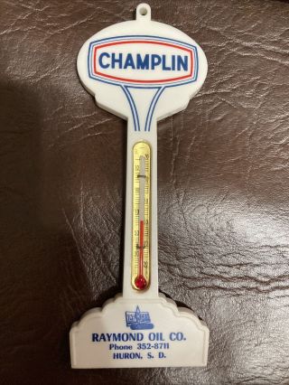 Champlin Gas Oil Station Pole Sign Thermometer Huron Sd