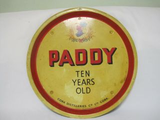 Vintage Paddy Irish Whiskey Cork Distilleries Ireland Serving Tray - 12 1/2 " D