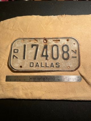 1970 Texas Motorcycle License Plate 17408 Rough But Ready