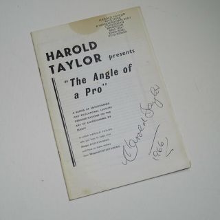 Harold Taylor Angle Of A Pro
