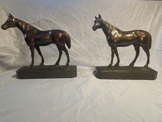 Good Merit Usa Armor Bronze Horse Bookends Beautifully Made
