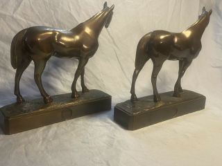 Good Merit USA Armor Bronze Horse Bookends Beautifully Made 3