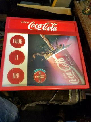 Vintage Enjoy Coca - Cola Light Up Sign Pour It On 17”x16” 1996 Always