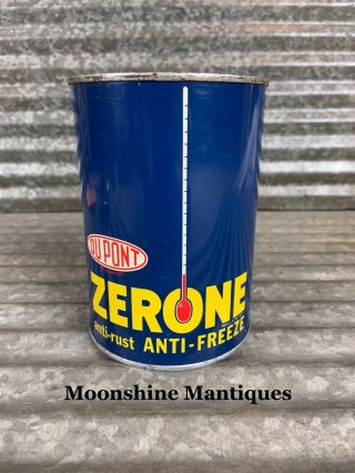 1950’s Dupont Zerone 1 Quart Anti - Freeze Can - Gas & Oil