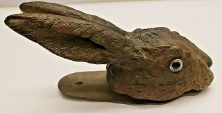 Rare Austrian Vienna Bronze Rabbit Hare Head Wall Clip