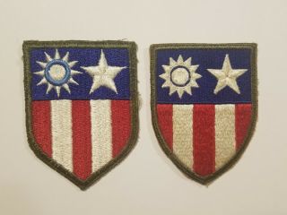 Us Army Ww2 Cbi China Burma India Theater Patches 2 Different
