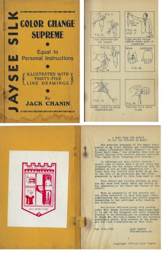 Jaysee Silk Color Change Supreme - Jack Chanin - 1936 - Pamphlet - V.  Good - Af