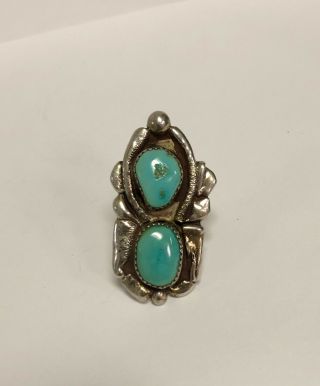 Vintage Native American Sterling Silver 925 Turquoise Ring Stamped