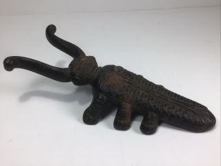 Antique Heavy Cast Iron Beetle Bug Scarab 9” Boot Jack