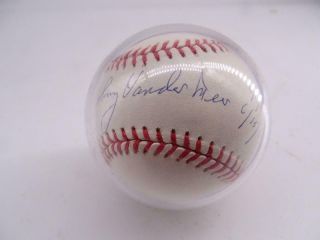 Vintage Autographed Baseball Ball Johnny Vander Meer Cincinnati Reds Signed Mlb