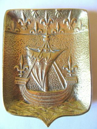 French Bronze Max Le Verrier Little Tray Medieval Boat Seal Of Paris