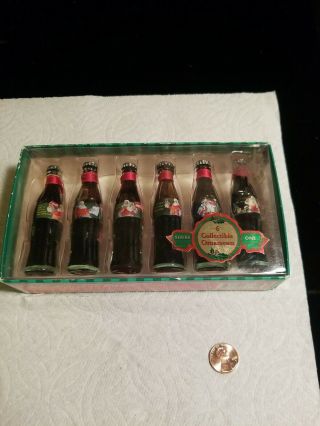 Coca Cola Miniature Santa Glass Bottles Evolution Of The Coca Cola Santa Set