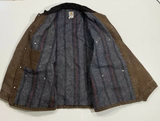 Vintage Carhartt Chore Coat Blanket Lined Work Jacket Brown Corduroy Sz 4XL USA 3