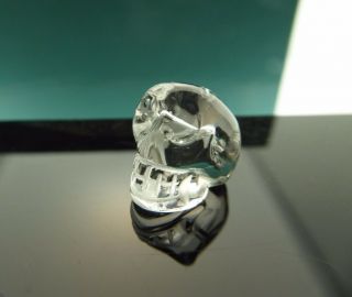 Skull Bead Vintage Natural Clear Crystal Quartz Gemstone Pendant Necklace/box