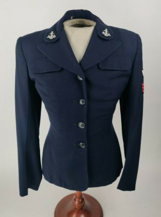 Post War Us Navy Usn Reserves Womens Waves Navy Blue Petty Officer 1st Cl Tunic