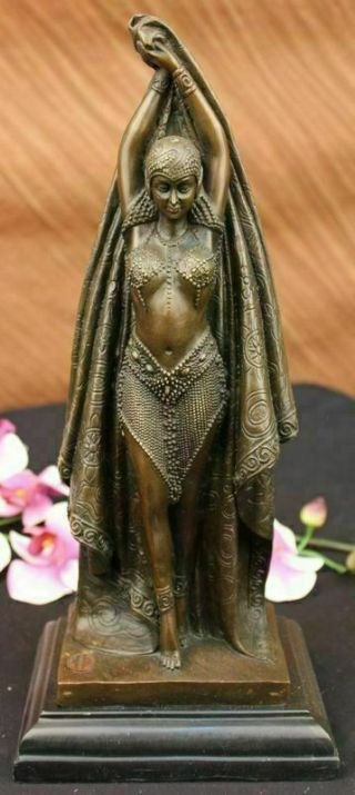 Signed D.  H.  Chiparus Bronze Statue Art Deco Dancer Sculpture Figurine Figure Gift