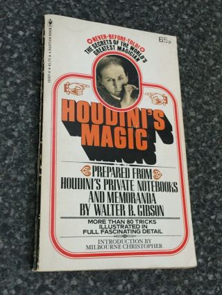 (e) Rare Vintage Magic Trick Book Houdini’s Magic By Walter B Gibson