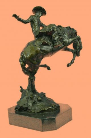 Bronco Buster By Remington 100 Bronze Cowboy On Horse Sculpture Western Statue