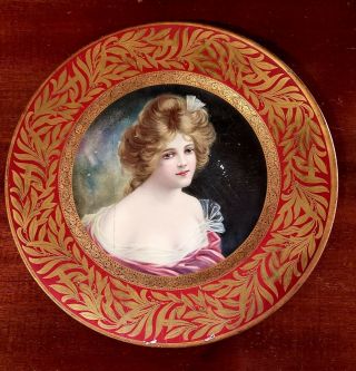 Antique Vienna Tin Portrait Art Plate