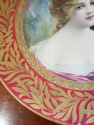 Antique Vienna Tin Portrait Art Plate 3