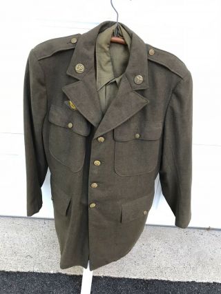Vintage Wwii Ww2 Us Army Medical Corp Mens Wool Uniform Coat Jacket