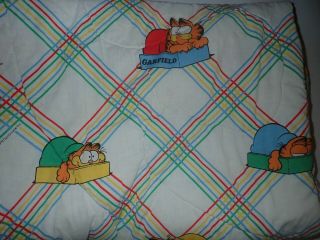 Vintage 1978 Garfield Cartoon Comic Comforter 62 X 84” Twin Size Bed Spread