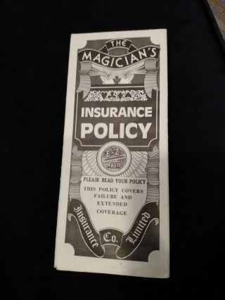 Vintage Magic Trick Huge E - Z Magician’s Insurance Policy 18 X 23” King Diamonds