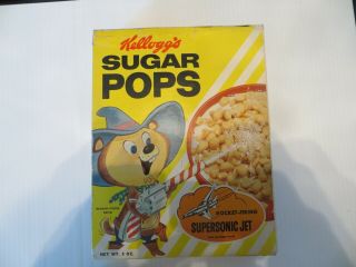 Vintage Sugar Pops Cereal Box - Sugar Pops Pete - Supersonic Jet Advertisement