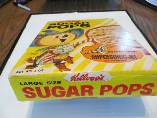 Vintage Sugar Pops Cereal Box - Sugar Pops Pete - Supersonic Jet Advertisement 3