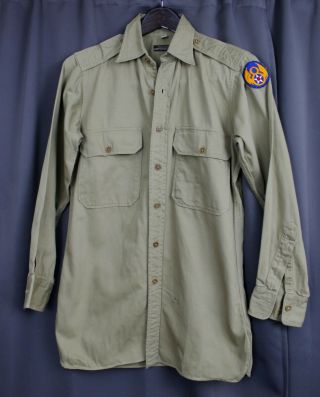 Ww2 Era Khaki Officer Uniform Shirt 8th Army Air Force Small