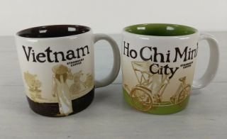 Starbucks Ho Chi Minh City Vietnam Demitasse Espresso Mini Mugs - Set Of 2