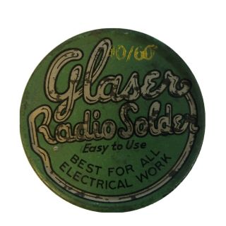 Vintage Glaser Radio Solder Tin Glaser Lead Company Brooklyn Ny