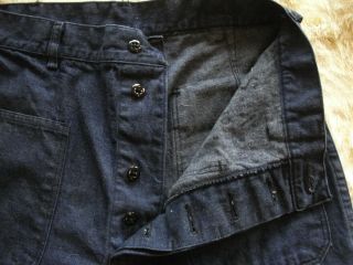 RARE WW2 US NAVY USN BLUE DENIM PANTS DUNGAREE TROUSERS WWII 29x29 VINTAGE 3