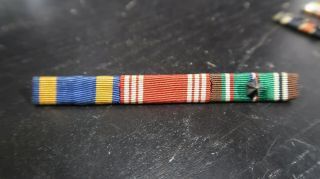 Wwii Us Army 3 Place Ribbon Bar European Gc And Air Medal With 1 Battle Star