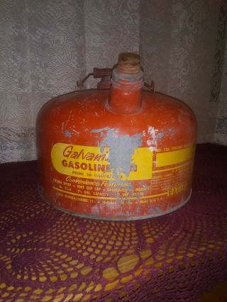 Vintage Eagle 2.  5 Gallon Galvanized Gas Can