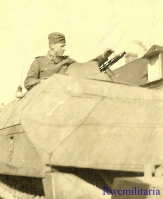 Rare German Elite Waffen Soldier In Sdkfz.  251 Halftrack; France 1944