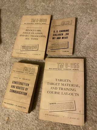Us War Department Technical Manuals Set Of 4