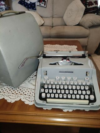 Hermes 3000 Typewriter Vintage With Metal Cover Made In Switzerland