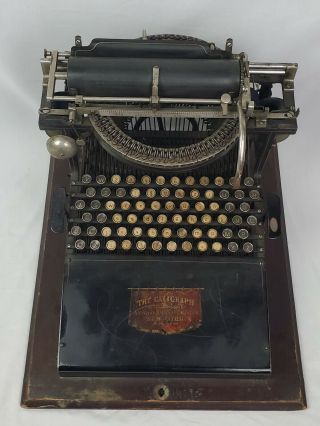 Antique 1882 Caligraph 2 Typewriter Rare Writing Machine & Case 2