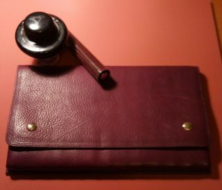 Visconti Firenze Traveling Inkwell Ink Pot Italy W/ Leather 12 Pen Case & Ink