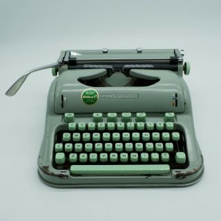 Vintage 1960s Hermes 3000 Typewriter Seafoam Green.